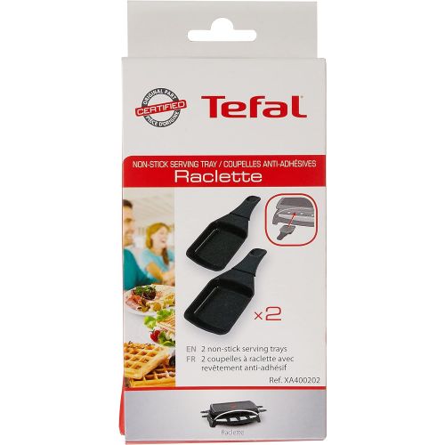 테팔 Tefal XA400202 Accessoires pour Raclette Lot de 2 Coupelles Carrees avec Revetement Anti-Adhesif