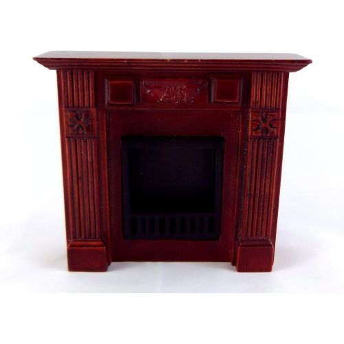  AZTEC IMPORTS Dollhouse Miniature 1:12 Scale Mahogany Elizabeth Fireplace #T3844