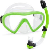 Triangle Sale kids snorkel set Underwater Mask & Snorkel Set Comfortable Double Lens Snorkeling Mask & Breathing Tube With Flexible Silicone Mouthpiece  Swimming & Diving Gear With Anti-Leak De
