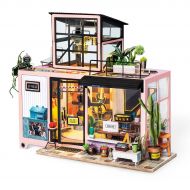 Rolife Dollhouse DIY Miniature Room Set-Wood Craft Construction Kit-Wooden Model Building Toys-Mini Doll House-Creative Birthday Gifts for Boys Girls Women and Friends (Fashion Stu