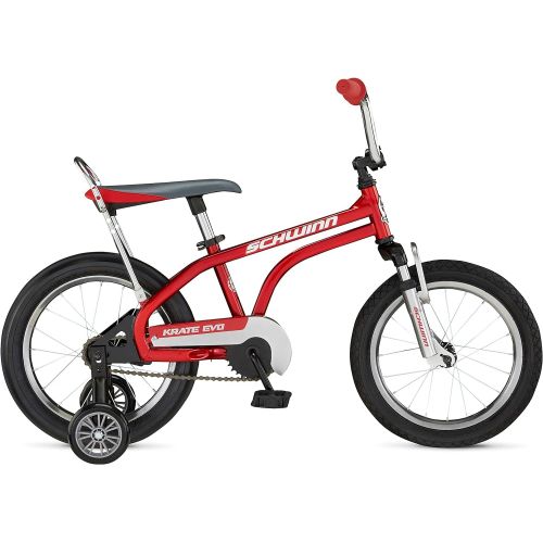  Schwinn Krate Evo Classic Kids Bike, 16-Inch Wheels, Boys and Girls Ages 3-5 Years, Removable Training Wheels, Coaster Brakes, Multiple Colors