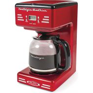 Nostalgia RCOF12RR New & Improved 12-Cup Programmable Coffee Maker with LED Display, Automatic Shut-Off & Keep Warm, Pause-And-Serve Function, Includes Reusable Filter, Retro Red