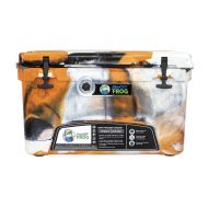 Frosted Frog Orange White and Black Camo 45 Quart Ice Chest Heavy Duty High Performance Roto-Molded Commercial Grade Insulated Cooler