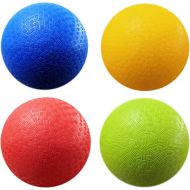 AppleRound 8.5 Inch Dodgeball Playground Balls, Pack of 4 Balls with 1 Pump, Official Size for Dodge Ball, Handball, Camps and Schools (1-Pack, 4 Balls 1 Pump)