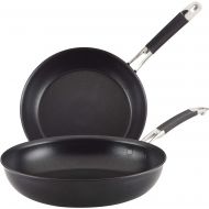 Anolon Smart Stack Hard Anodized Nonstick Frying Pan Set / Fry Pan Set / Hard Anodized Skillet Set - 10 Inch and 12 Inch, Black