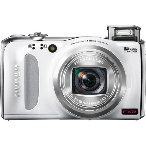 후지필름 Fujifilm FinePix F505 16 MP CMOS Sensor and 15x Optical Zoom Digital Camera with 4 GB Class 10 SD Memory Card (White)