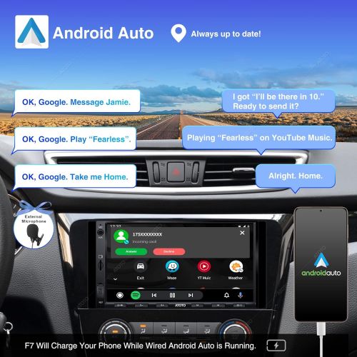  ATOTO F7 CarPlay & Android Auto Double Din Car Stereo Receiver, 7in IPS Touch Screen Car Radio Bluetooth F7G2A7SE, Mirrorlink, Fast Phone Charge, HD LRV(Live Rearview),Support up t