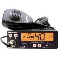 PRESIDENT ELECTRONICS President Adams FCC CB Radio. Large LCD with 7 Colors, Programmable EMG Channel Shortcuts, Roger Beep and Key Beep, Electret or Dynamic Mic, ASC and Manual Squelch, Talkback