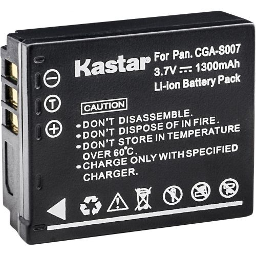 Kastar Camera Battery Replacement for Panasonic CGA-S007 CGA-S007A/1B CGA-S007E CGR-S007E CGR-S007E/1B DMW-BCD10 and Lumix DMC-TZ4 DMC-TZ5 DMC-TZ11 DMC-TZ15 DMC-TZ50 Lumix DMC-TZ1