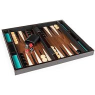 Spin Master Legacy Deluxe Wooden Backgammon Classic 2-Player Original Board Game Set with Cups and Dice, for Kids and Adults Aged 8 and up