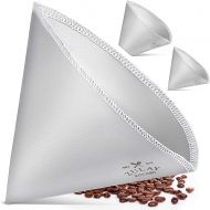 Zulay Kitchen Zulay Reusable Pour Over Coffee Filter - Flexible Stainless Steel Mesh Coffee Filter Reusable - Permanent Paperless Metal Coffee Filter Cone for Hario, Chemex, Ovalware, and Other