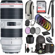 [아마존베스트]Canon EF 70-200mm f/2.8L is III USM Lens (3044C002) with Professional Bundle Package Kit for Canon EOS Includes: DSLR Sling Backpack, 9PC Filter Kit, Sandisk 64GB SD + More