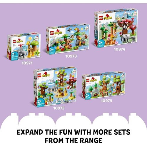  LEGO DUPLO Wild Animals of The Ocean Set 10972, with Whale and Turtle Sea Animal Figures & Playmat, Educational Toys with Fun Colors for Toddlers 2 Plus Years Old