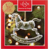Lenox 2016 Babys First Christmas Rocking Horse Crystal Ornament