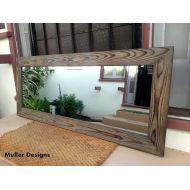 Mueller Designs Floor mirror/Gray wood mirror/full length mirro: Home & Kitchen