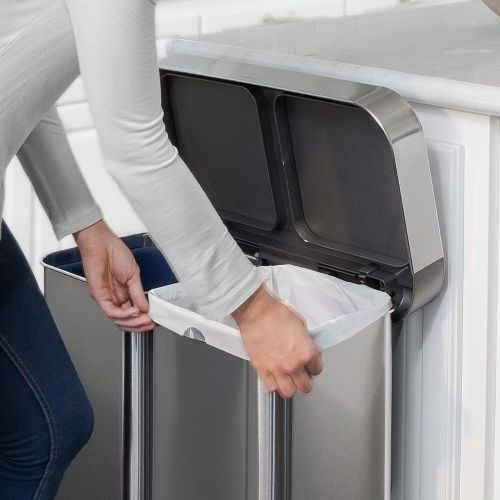 심플휴먼 simplehuman Code R Custom Fit Drawstring Trash Bags in Dispenser Packs, 10 Liter / 2.6 Gallon, White ? 20 Liners