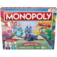 Hasbro Gaming Monopoly Junior Board Game, 2-Sided Gameboard, 2 Games in 1, Monopoly Game for Younger Kids Ages 4 and Up, Kids Games for 2 to 6 Players