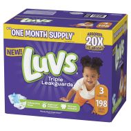 Luvs Ultra Leakguards Disposable Baby Diapers, Size 3, 198Count, ONE MONTH SUPPLY (Packaging May Vary)