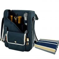 Picnic at Ascot Original Wine and Cheese Tote for 2 with Coordinating Picnic Blanket - Designed & Assembled in California