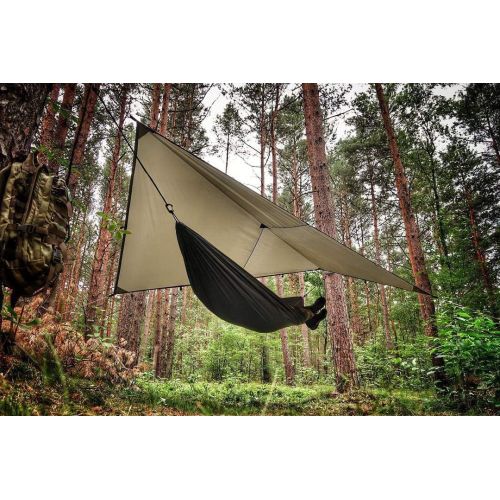  Aqua Quest Guide Tarp - 100% Waterproof Ultralight Ripstop SilNylon Backpacking Rain Fly - 10x7, 10x10, 13x10, 15x15, or 20x13 ft Forester Green, Olive Drab or Stealth Gray