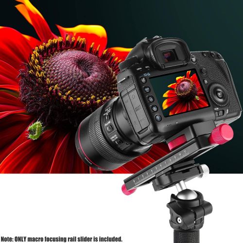 니워 [아마존베스트]Neewer All Metal Wormdrive Macro Focusing Focus Rail Slider/Close-up Shooting Clamp Plate: 115mm Adjustment with 1/4 inch Screw Head for DSLR Cameras,Tripod Ballhead, Arca/RRS Leve
