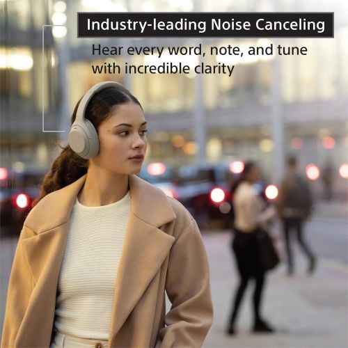 소니 Sony WH-1000XM4 Wireless Premium Noise Canceling Overhead Headphones with Mic for Phone-Call and Alexa Voice Control, Blue