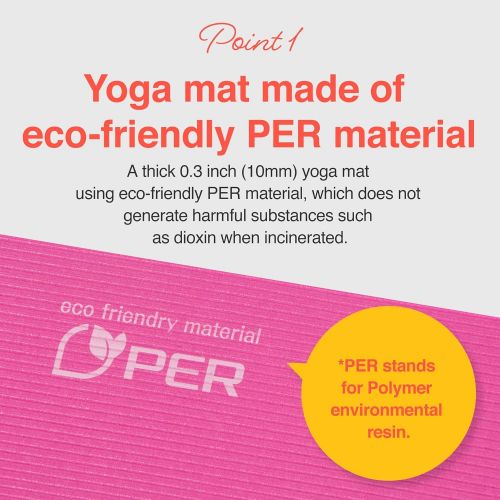  PRIMASOLE Yoga Mat Eco-Friendly Material 1/2 Non-Slip Yoga Pilates Fitness at Home & Gym Twin Color