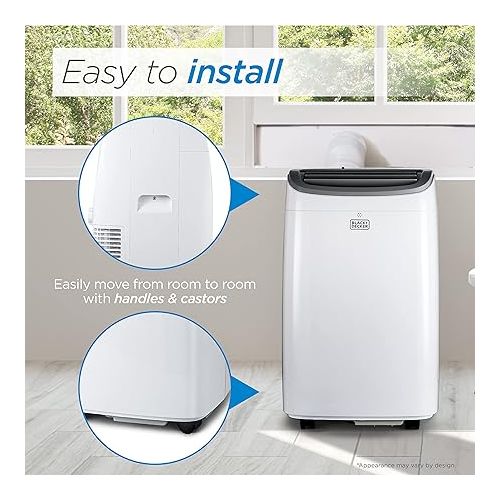  BLACK+DECKER 10,000 BTU Portable Air Conditioner up to 450 Sq. ft. with Remote Control, White