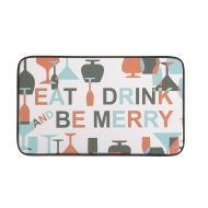 Chef Gear Anti-Fatigue Faux-Leather 18 x 30 Be Merry Wine Kitchen Mat