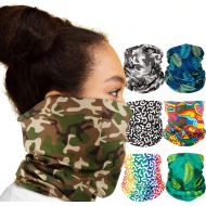 Chillbo Neck Gaiters 7 Pack. Neck Gaiter Face Mask Men and Women with 7 Stylish Patterns for Each Day - Windproof and Reusable Gaiter Mask.