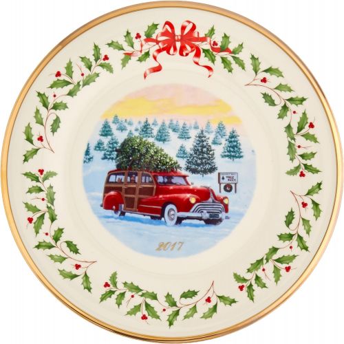 레녹스 Lenox Annual Holiday Plate 2017, 27th Edition - Vintage Wagon