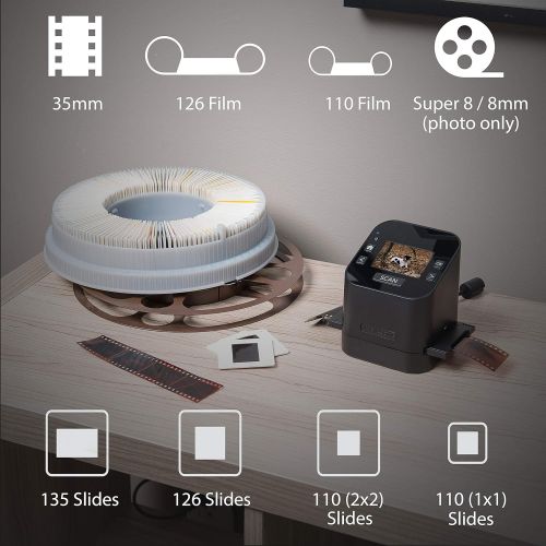  [아마존베스트]Magnasonic All-In-One Film & Slide Scanner, High Resolution 22MP, Converts 35mm/110/126/ Super 8/8mm Film & 135/110/126 Slides into Digital JPEG, 2.4 LCD Screen, Built-in Memory, F