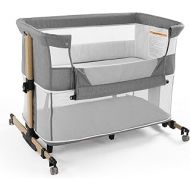 Nordmiex Baby Crib,3 in 1 Bassinet for Baby,Bedside Sleeper Bedside Baby bassinets Crib for Newborn,Adjustable Portable Baby Bed for Infant/Baby,Gray