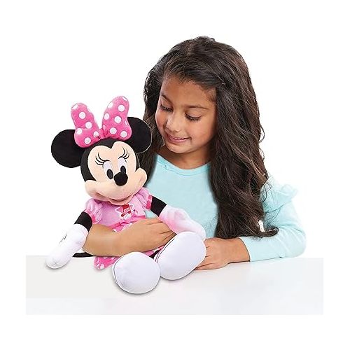  Just Play Disney Junior Mickey Mouse Funhouse Singing Fun Minnie Mouse 13 Inch Lights and Sounds Feature Feature Plush, Sings Bowtoons Theme Song, Kids Toys for Ages 3 Up
