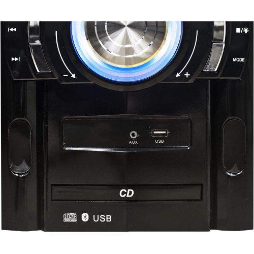  [아마존베스트]Magnavox MM440 3-Piece CD Shelf System with Digital PLL FM Stereo Radio, Bluetooth Wireless Technology, and Remote Control in Black | Blue Colored Lights | LED Display | AUX Port C