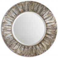 Uttermost 07065 Foliage Round Leaf Mirror, Silver