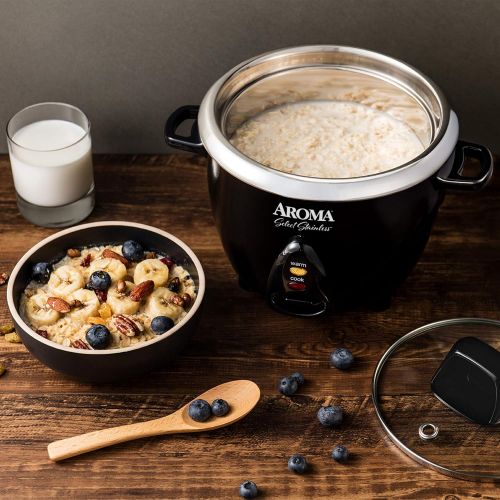  [아마존베스트]Aroma Housewares Select Stainless Rice Cooker & Warmer with Uncoated Inner Pot, 6-Cup(cooked)/ 1.2Qt, ARC-753SGB, Black