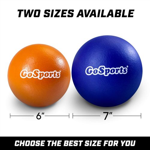  GoSports Soft Touch Foam Dodgeball Set for Kids & Adults - 6 Pack with Mesh Carry Bag, Choose 6 or 7 Size