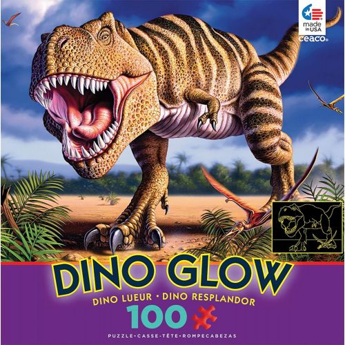  Ceaco Dino Glow in The Dark TRex Puzzle (100 Piece)