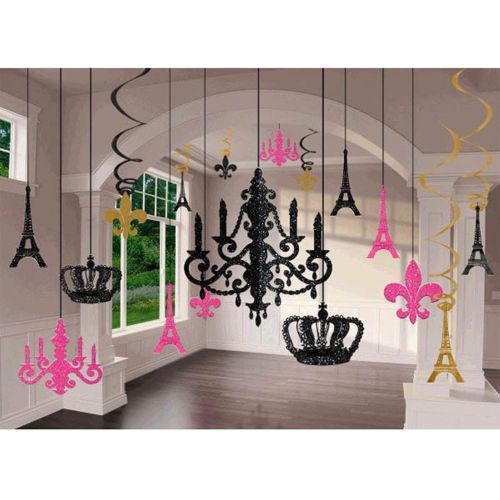  amscan Party Supplies a Day in Paris Chandelier Decorating Kit 17Pc, Multi Color