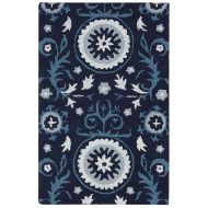 Rug Squared Ventura Contemporary Transitional Area Rug (VRA07), 2-Feet 6-Inches by 4-Feet, Navy