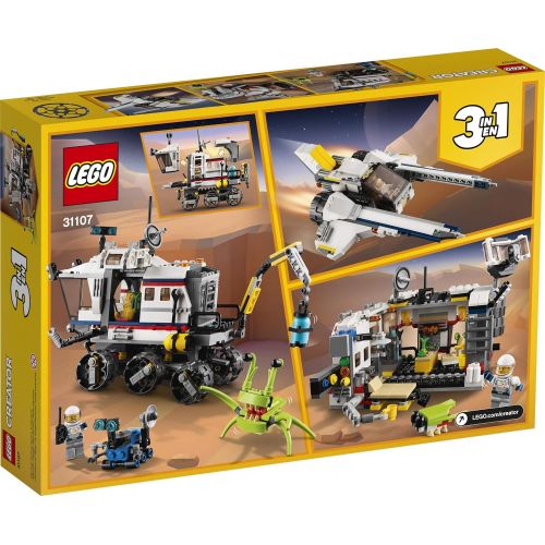  LEGO Creator 3in1 Space Rover Explorer 31107 Building Toy for Kids Who Love Imaginative Play, Space and Exploration Adventures on Exotic Planets, New 2020 (510 Pieces)