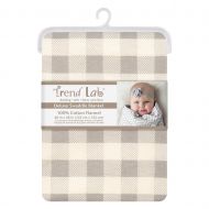 Trend Lab Gray and Cream Buffalo Check Jumbo Deluxe Flannel Swaddle Blanket