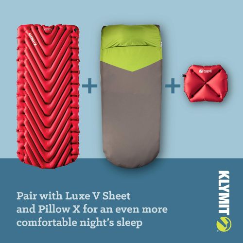  [아마존베스트]Klymit Camping KLYMIT STATIC V LUXE Sleeping Pad Extra Wide 30 inches Best Gear Backpacking Air mattress