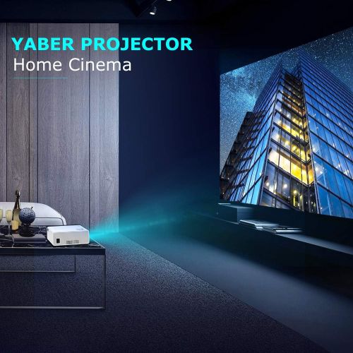  Projector, YABER Native 1080P Movie Projector with 6500 Lumens 78,000 Hours X/Y Zoom Function, Full HD Video Projector Compatible with iPhone,Android,PC,TV Box,PS4 for Home/Outdoor