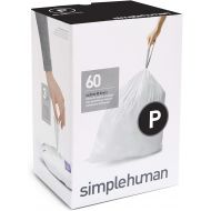 simplehuman Code P Custom Fit Trash Can Liner, 3 refill packs (60 Count), 50-60 Liter / 13-16 Gallon
