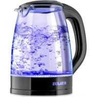 Zulay Kitchen 1.7L Glass Electric Kettle with Blue LED Light - BPA Free Borosilicate Glass Electric Tea Kettle Temperature Control Auto Shut-Off - 360°Cordless Hot Water Kettle Ele