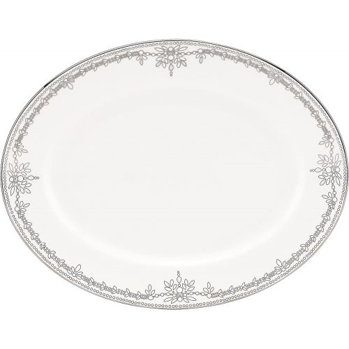 레녹스 Lenox Empire Pearl 13 Oval Serving Platter, 2.90 LB, White