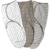 Ziggy Baby Swaddle Blanket, Adjustable Infant Baby Wrap, Soft Cotton in Ultra Grey