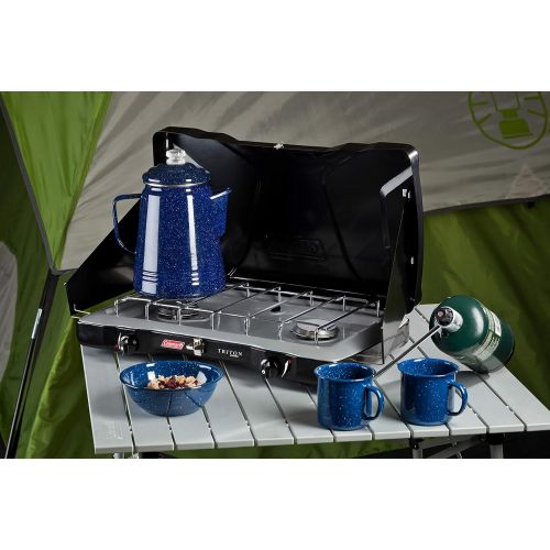 콜맨 [아마존베스트]Coleman Triton 2 Burner Propane Portable Tabletop Camping Stove Cooking Grill